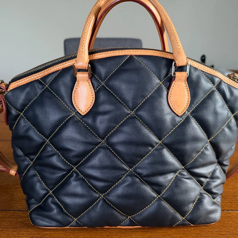 Dooney & Bourke Black Quilted Leather Handbag - Picture 2 of 5